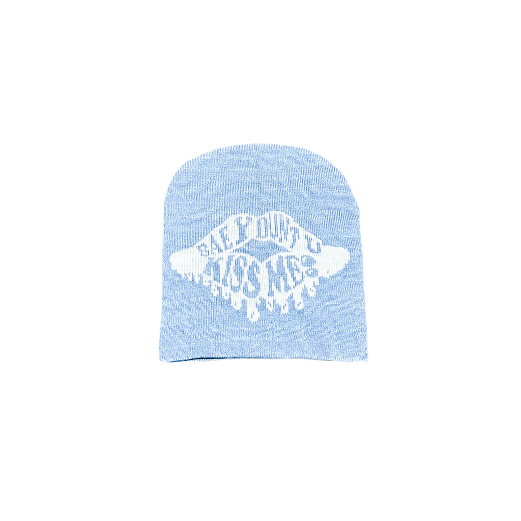 Light Sky Blue “BAE Y DUNT U KISS ME!” Beanie